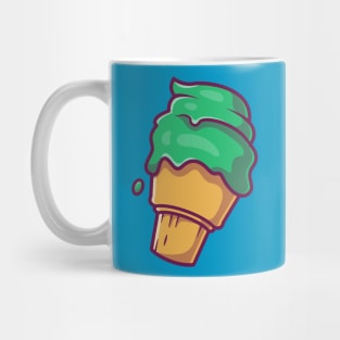 Cute Ice Cream Matcha Cartoon Illustration Mug